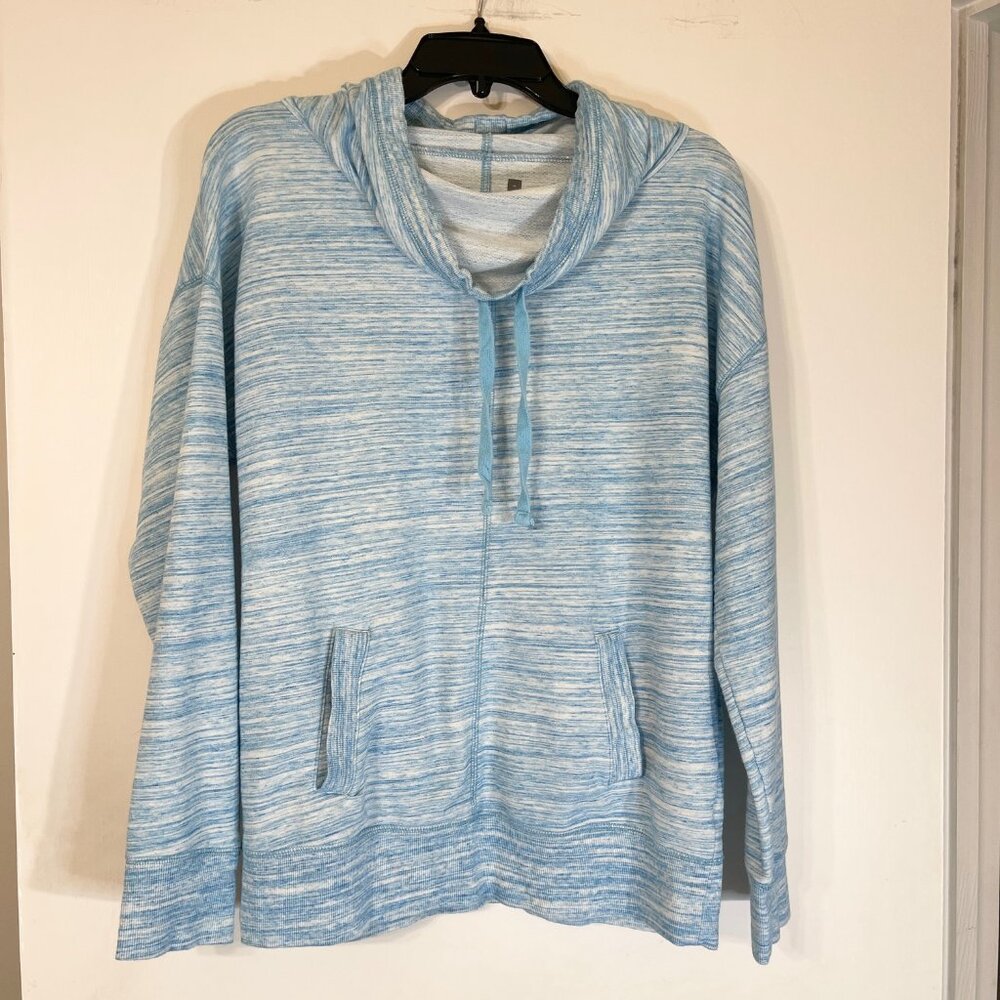 Xersion Women's Aqua Blue/White Pullover Hoodie Size Medium